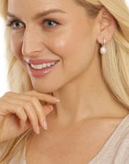 JwL Luxury Pearls Ezüst karika fülbevalók a Kate hercegnő valódi gyöngy és cirkónium kövekkel 3 az 1- ben JL0685