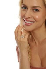 JwL Luxury Pearls Aranyozott gyűrű valódi gyöngyökkel és kristállyal JL0694