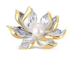 JwL Luxury Pearls Gyönyörű kétszínű bross gyönggyel 2 az 1- ben Lótuszvirág JL0698