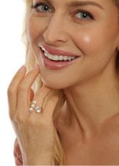 JwL Luxury Pearls Aranyozott gyűrű valódi gyöngyökkel és kristállyal JL0694