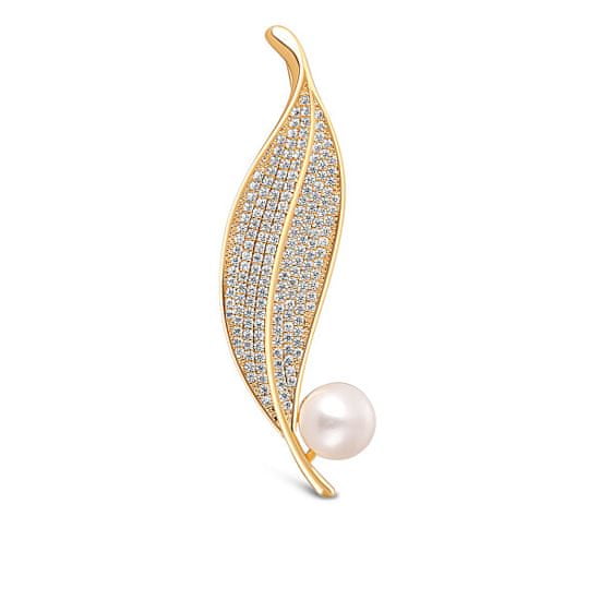 JwL Luxury Pearls Ragyogó gyöngy bross levél JL0700