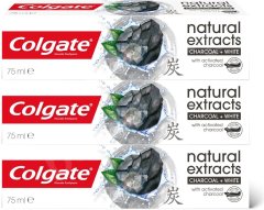 Colgate Naturals Charcoal & Mint fehérítő fogkrém, tripack, 3x75 ml