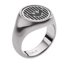 Emporio Armani Luxus acél gyűrű ónix kővel EGS2727040 (Kerület 60 mm)