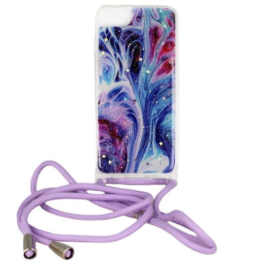 MG Rope Glitter szilikon tok nyakba akasztható iPhone 12 / 12 Pro, kék