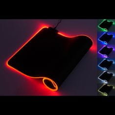 MG Gamer egérpad, RGB LED, 80x30 cm, fekete