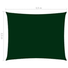 shumee sötétzöld téglalap alakú oxford-szövet napvitorla 2,5 x 3,5 m