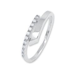 Brilio Gyengéd női gyűrű fehér aranyból kristályokkal 229 001 00857 07 (Kerület 55 mm)