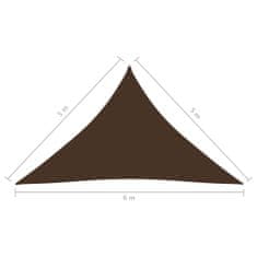 Vidaxl barna háromszögű oxford-szövet napvitorla 5x5x6 m 135843