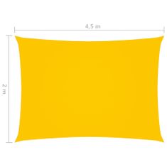 Greatstore sárga téglalap alakú oxford-szövet napvitorla 2 x 4,5 m