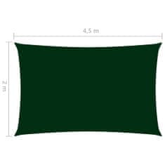 shumee sötétzöld téglalap alakú oxford-szövet napvitorla 2 x 4,5 m
