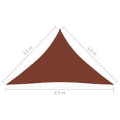 Greatstore terrakotta háromszögű oxford-szövet napvitorla 3,5x3,5x4,9 m