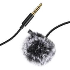 Puluz PU424 Lavalier csiptetős mikrofon 3.5mm mini jack, 1.5m, fekete