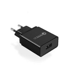 Ugreen CD122 USB hálózati töltő adapter QC 3.0 18W, fekete
