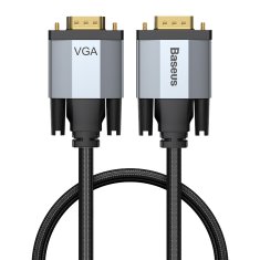 BASEUS Enjoyment Series kábel VGA hím, VGA hím, kétirányú átvitelhez 1 m CAKSX-T0G, szürke