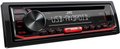 JVC KD-T402 CD/USB rádió, 1 DIN autó rádió, RCA erősítő kimenet, 4x50 watt, fekete