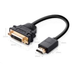 Ugreen adapter DVI 24+5 pin - HDMI F/M 22cm, fekete