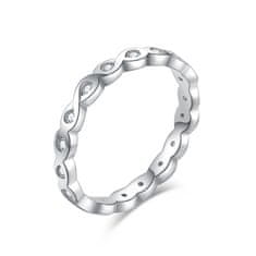 MOISS Elegáns ezüst gyűrű átlátszó cirkónium kővel R00019 (Kerület 45 mm)