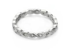 MOISS Elegáns ezüst gyűrű átlátszó cirkónium kővel R00019 (Kerület 45 mm)