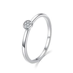 MOISS Csillogó ezüst gyűrű átlátszó cirkónium kővel R00020 (Kerület 50 mm)