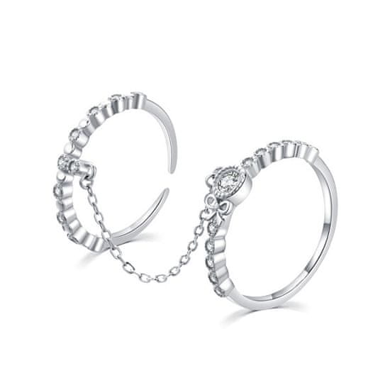 MOISS Bámulatos dupla ezüst gyűrű cirkónium kövekkel R00022