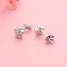 MOISS Csillogó ezüst fülbevalók cirkónium kövekkel Virágok E0000211
