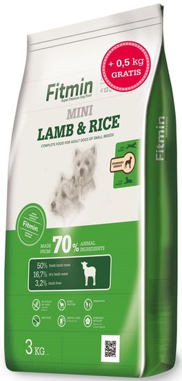 Fitmin dog mini lamb&rice - 3 kg + 0,5 kg