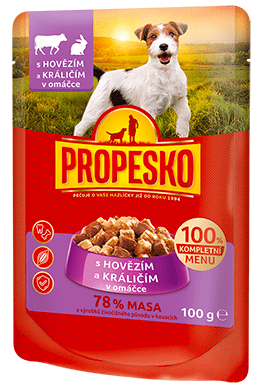 Propesko Marha és nyúl ízesítésű alutasakos kutyaeledel, 24 x 100 g