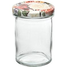 Gastrozone Befőttes üveg, 230 ml 6 db, magas, rózsa dekor