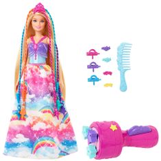 Mattel Barbie Hercegnő színes hajjal, játékkészlet