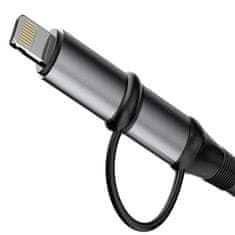 DUDAO L20 kábel USB-C / USB-C PD 60W + Lightning 18W QC 3.0 1m, szürke