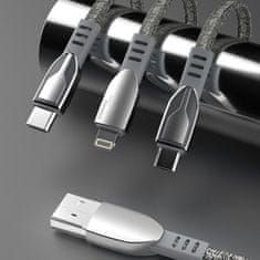 DUDAO Zinc Alloy kábel USB / Micro USB 5A 1m, szürke