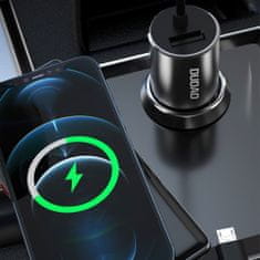DUDAO R5Pro autós töltő + kábel Lightning / USB-C / Micro USB 3.4A, fekete