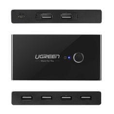 Ugreen Switch Box HUB adapter 4x USB 2.0, fekete