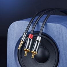 Ugreen AV116 audio kábel 3,5mm jack - 2RCA 3m, fekete