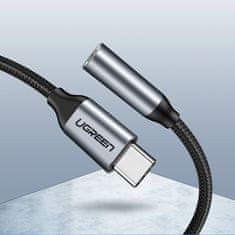 Ugreen AV142 adapter 3,5mm jack / USB-C 10cm, szürke