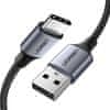 US288 kábel USB / USB-C QC 3.0 3A 2m, szürke