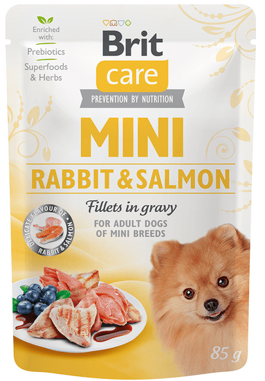 Brit Care Mini Rabbit&Salmon fillets in gravy 24 x 85 g