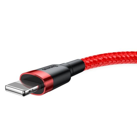 BASEUS USB Lightning 2,4A 3m-es töltő- és adatkábel CALKLF-R09, piros-piros