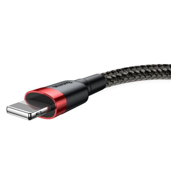 BASEUS USB Lightning 2,4A 3m-es töltő- és adatkábel CALKLF-R91, piros-fekete