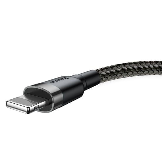 BASEUS USB Lightning 2,4A 3m-es töltő- és adatkábel CALKLF-RG1, szürke-fekete