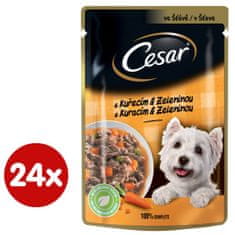 Cesar Nedves táp alutasak felnőtt macskáknak csirkével és zöldséggel, mártásban, 24x100 g