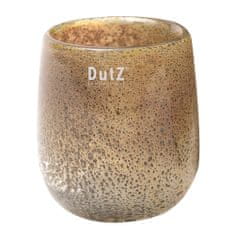 DutZ üvegváza, Hordó, magassága 13 cm, átmérője 10 cm, színe ezüstbarna