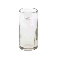 DutZ üvegváza, Henger, magassága 12 cm, átmérője 5,5 cm, színe tiszta