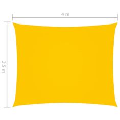 Greatstore sárga téglalap alakú oxford-szövet napvitorla 2,5x4 m