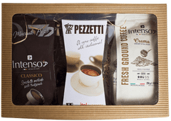 Pezzetti Ajándék szett - ItalExpress Kávéfőző + Intenso Classico, 250g + Intenso Crema, 250g