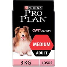 Purina Pro Plan Adult medium OPTIDERMA, lazac, 3 kg