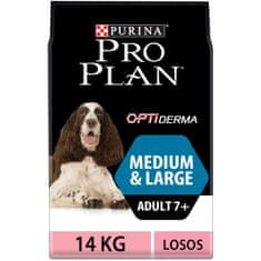 Purina Pro Plan Adult 7+ medium&large OPTIDERMA, lazac, 14 kg