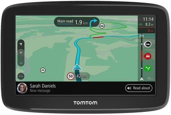 TomTom GO CLASSIC GPS navigáció 6 hüvelykes érintőképernyő világtérképek gyorsabb térképfrissítések TomTom térképek nagy felbontású Wifi Bluetooth hangvezérlés TomTom Traffic szöveges üzenetek előolvasása szokások tanulása memóriakártya foglalat microSD kártya célállomás előrejelzés vezetési szokások kijárati és kereszteződési figyelmeztetések hangvezérlés hangbeszéd kétoldalas tartó MyDrive alkalmazás párosítás telefonnal autós navigáció nagy teljesítményű autós navigáció hosszú akkumulátor élettartama