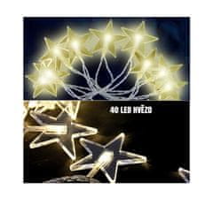 Linder Exclusiv karácsonyi világítás , fénylánc 48 LED csillagok meleg fehér