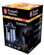 Russell Hobbs 22760-56 Classics citrusprés, 60 W, 2 facsarófej, Acél szűrő, Rozsdamentes acél/Fekete